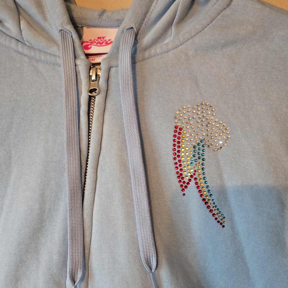 Hot Topic My Little Pony Rainbow Dash Cropped Hoodie Medium - Picture 4 of 7